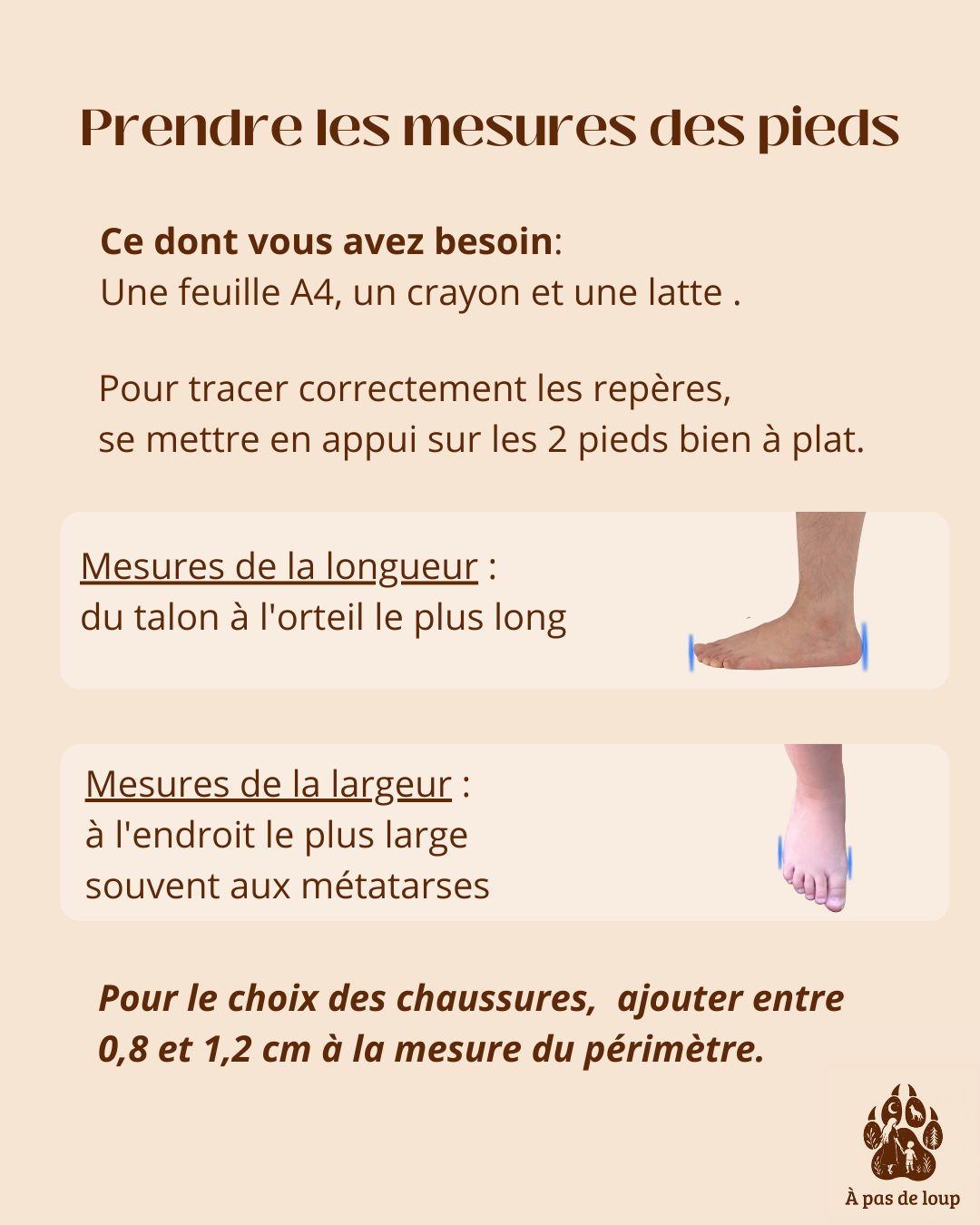 Prendre les mesures des pieds